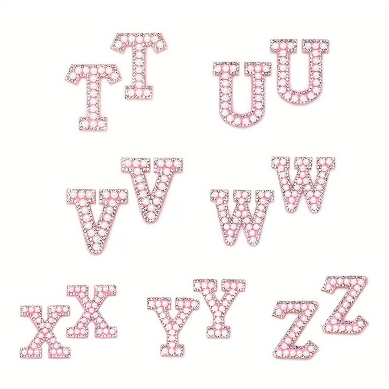Pink Letter Patch Patches Iron On Sequin Glitter Alphabet Embroidery  Clothes