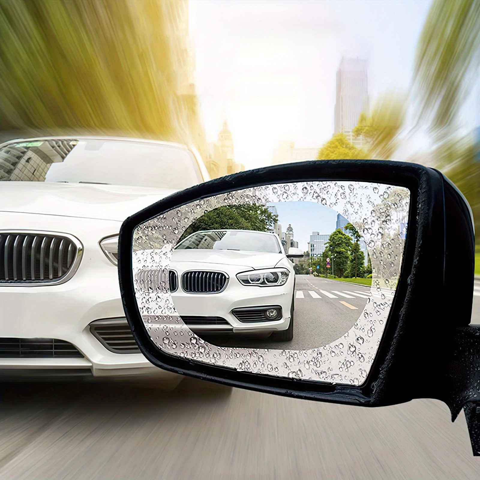 4Pcs Auto Rückspiegel Film,Auto Rückspiegel Folie, HD Wasserdicht  Anti-Beschlag-Spiegel Schutzfolie für Geeignet für die Meisten Autos für  Autospiegel