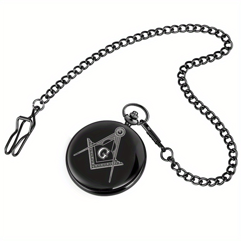 Pocket Watches Men Vintage Chrome Square Retro Black Quartz Temu