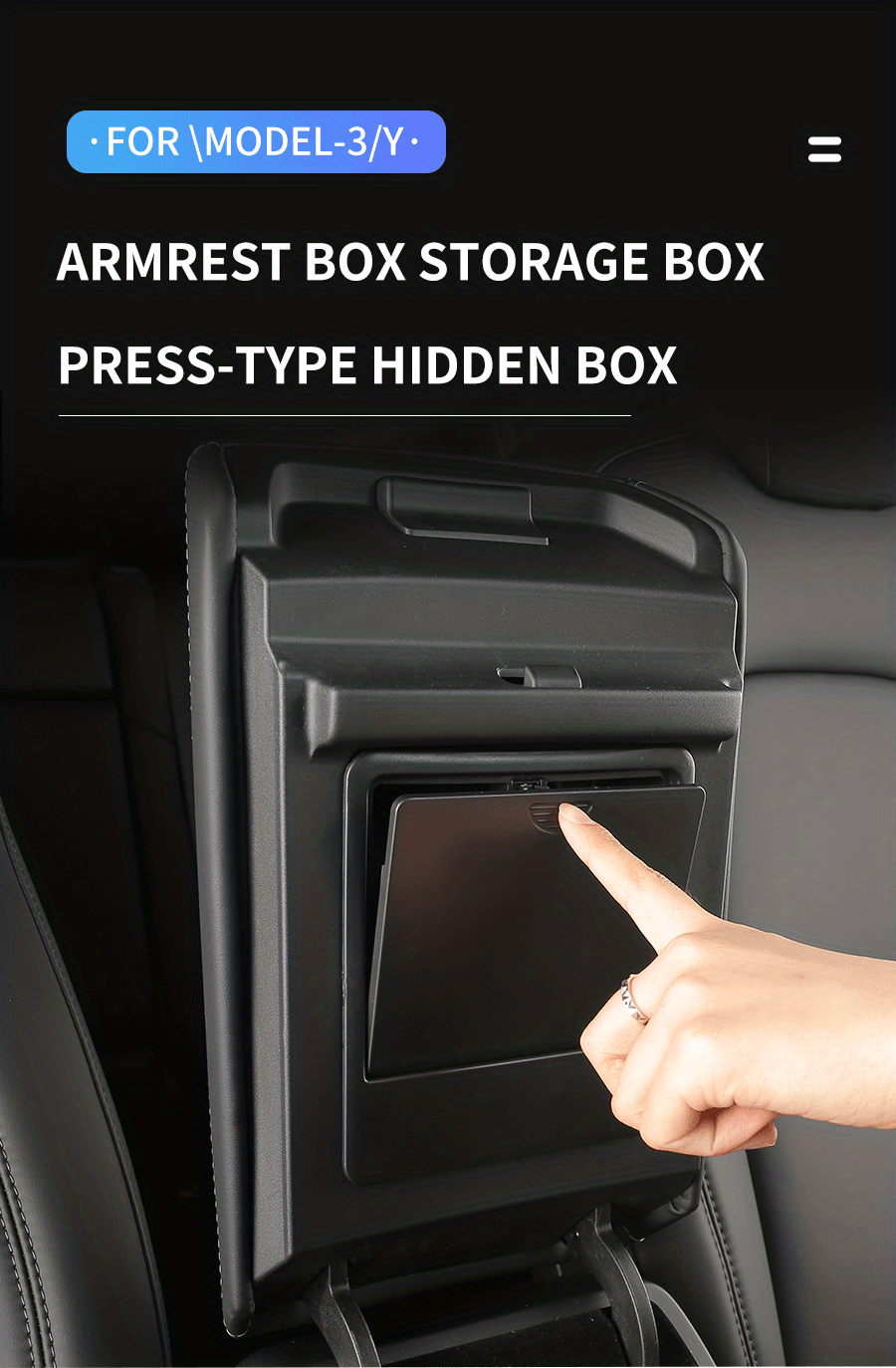 One touch armlehne Versteckte Aufbewahrungsbox Model 3 - Temu Germany