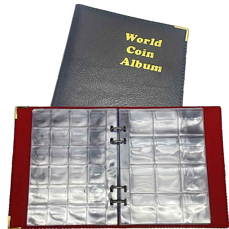 Leather Loose leaf Large capacity Coin Collection Book: - Temu