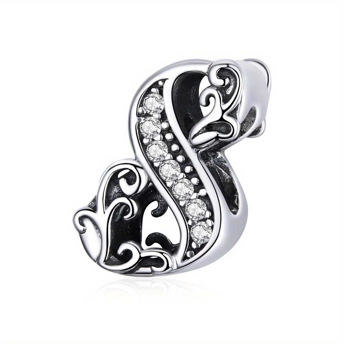 0-9 Arabic Number 925 Silver Bead Without Chain