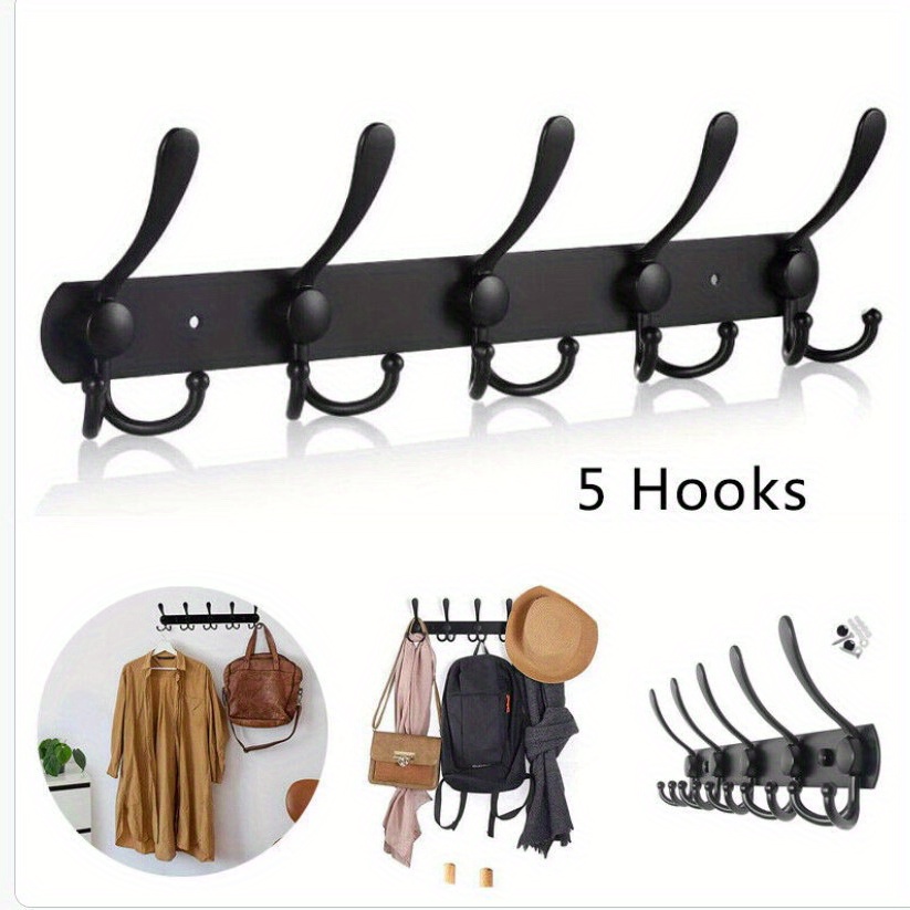 WEBI Over The Door Hook Door Hanger Hook Rack with 5 Tri Hooks for