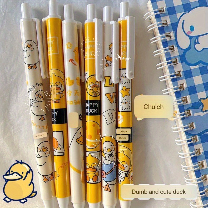 Iigen 5pcs Animal Image Side Press Neutral Pens Kawaii Cartoon Pen Creative  Learning Supplies Cute Writing Pen School Stationery