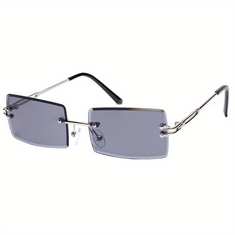Rimless Sunglasses Gradient UV400 Sun Shades With Case