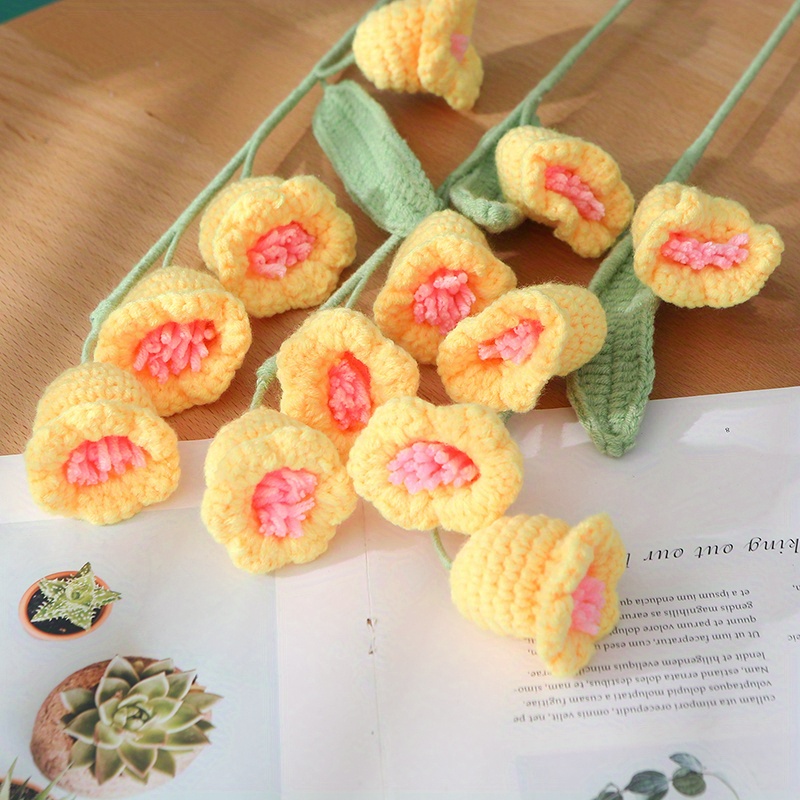 5pcs Finished Crochet Lily of The Valley Bouquet Yarn Knitting Artific –  Floral Supplies Store