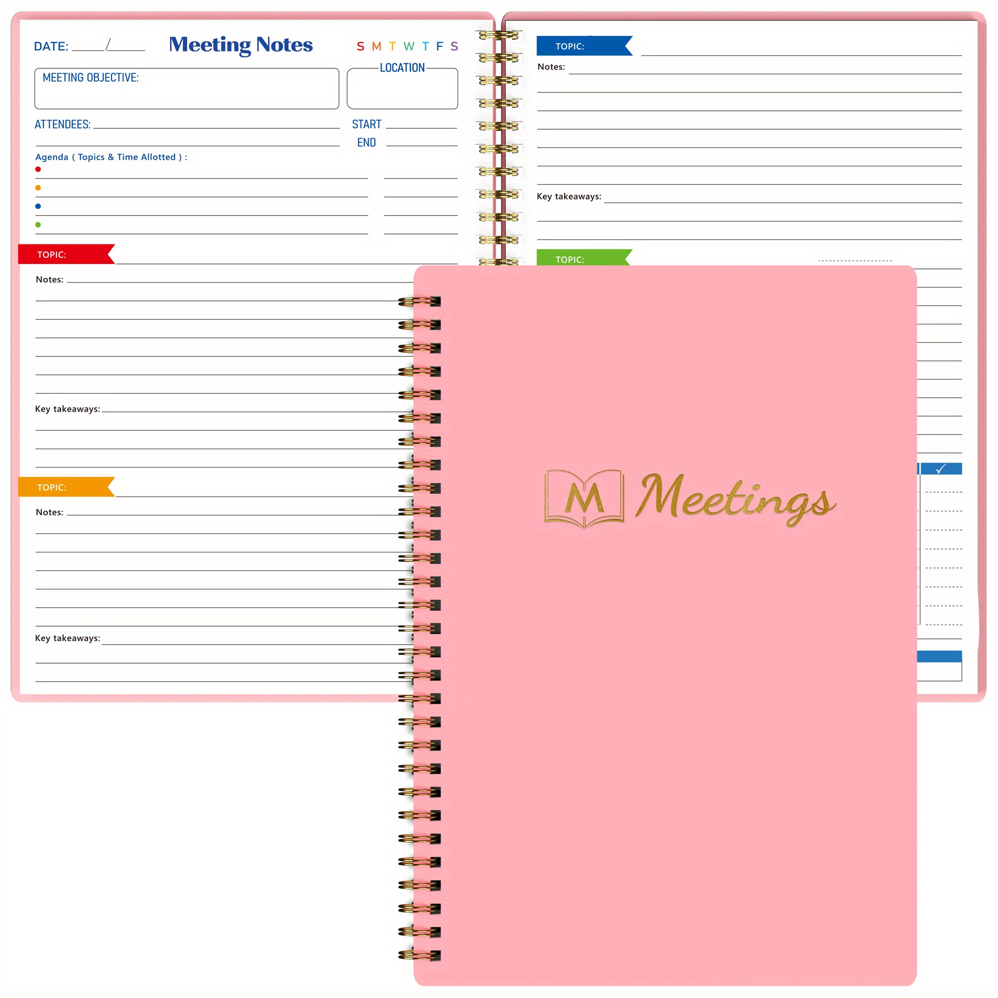 Carnet de réunion simplifié pour l'organisation du travail – Prenez  facilement des notes et gardez vos agendas sur la bonne voie – Le  planificateur de bureau parfait pour les femmes et les