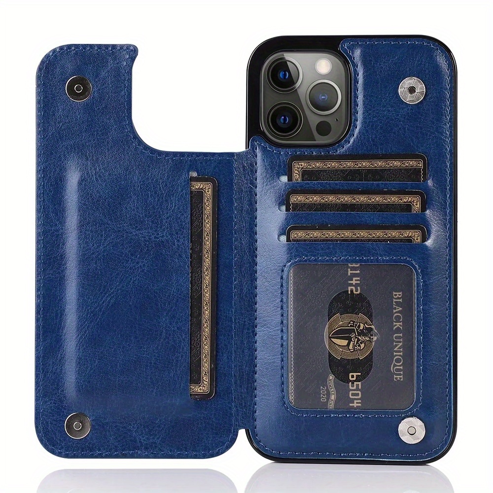 For iPhone 13 14 12 11 Pro Max XR 7 8 6 back Flip Leather Wallet Case