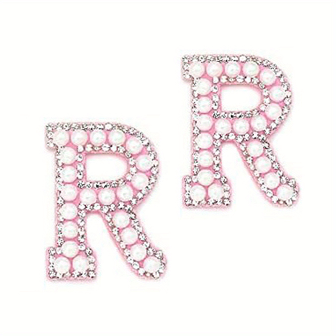 Rhinestone Iron on Patches 26 Letters A z White Faux Pearl - Temu