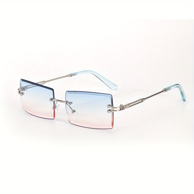 Rimless Sunglasses Gradient UV400 Sun Shades With Case