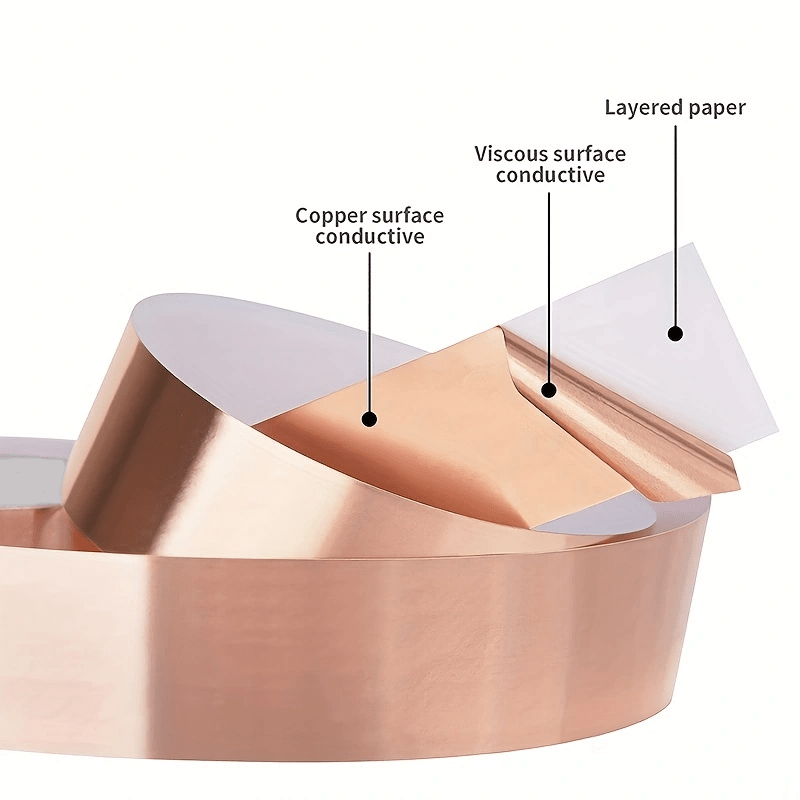 787.4 Inch Double Conductive Copper Foil With Conductive Copper With  Conductive Adhesive, For Emi Shielding, Welding, Electrical Repair,  Grounding, High-quality & Affordable