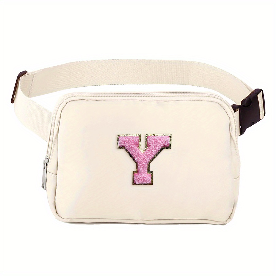 Chenille Letter Belt Bag With Adjustable Strap, Small Fashion Fanny Packs  For Women, Crossbody Bag For Running - Temu