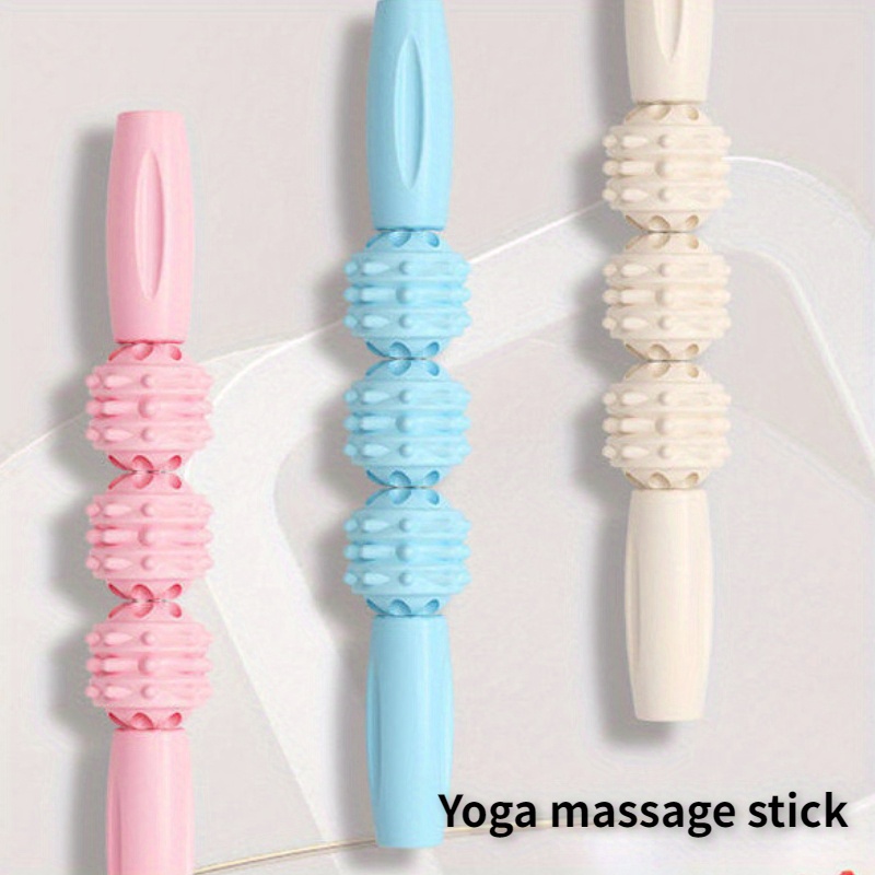 3/4 Wheels Massage Roller Yoga Mace Stick Leg Slimming Temu