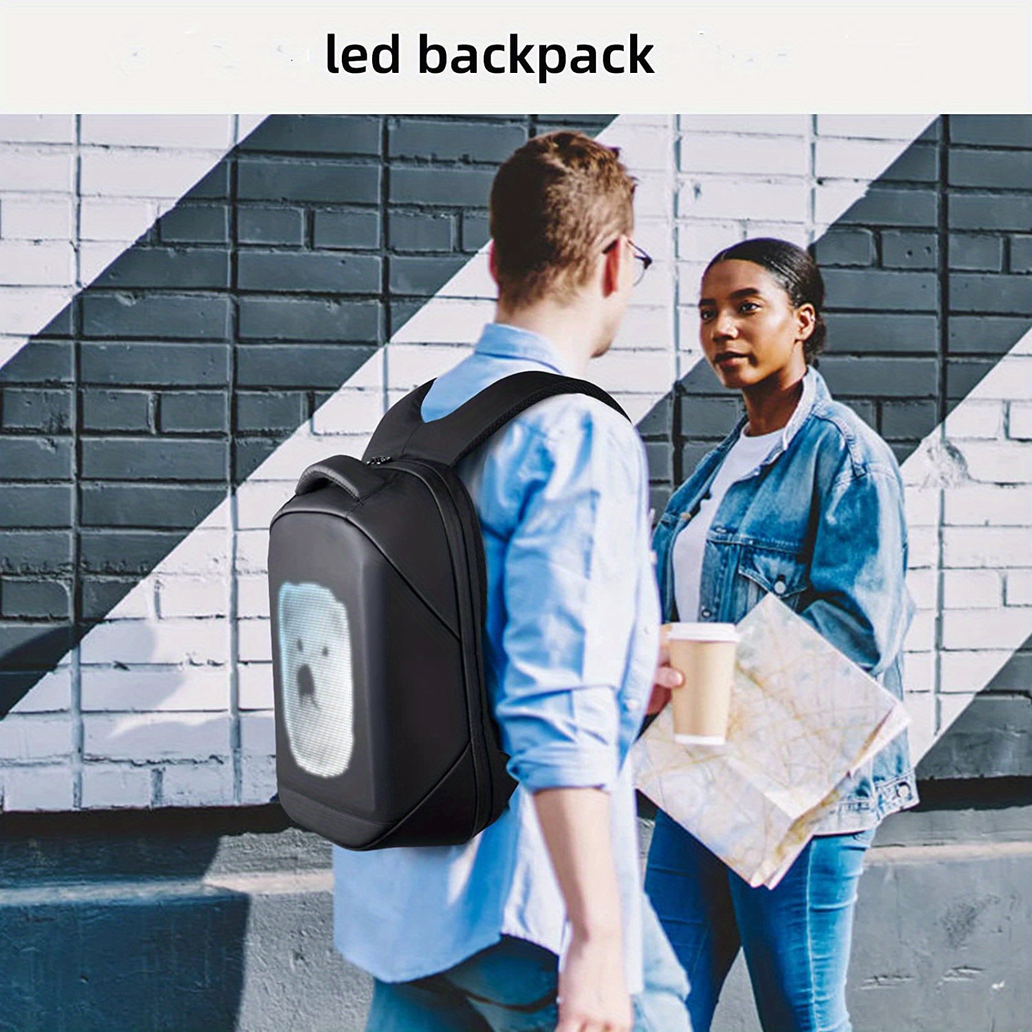 1pc led wifi version smartphone controlled led screen dynamic stylish dazzling 3 0 waterproof backpack for motorcycle laptop cycling backpack details 29