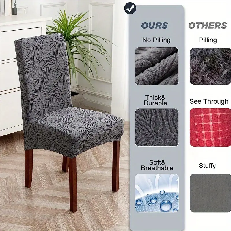 2pcs set dining chair slipcovers stretch chair covers removable washable chair protector for dining room office living room kitchen home decor details 2