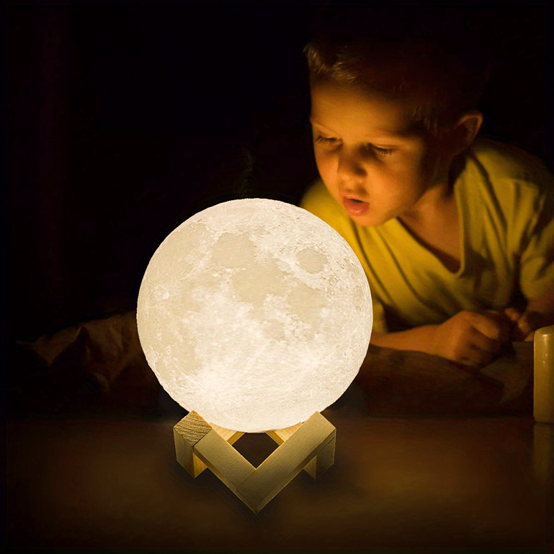 Mind-Glowing Lámpara de luna - Luz nocturna de luna 3D para dormitorio de  niños - Bola de luna LED de 16 colores para decoración del espacio - Luz