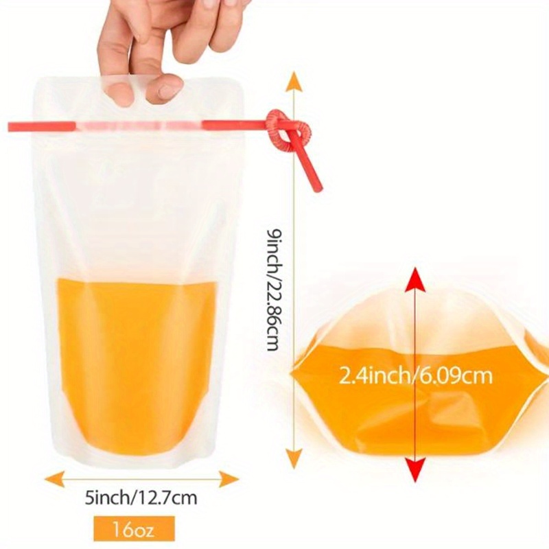 Drink Pouches With 50 Straw Holes Freezable Juice Pouches - Temu