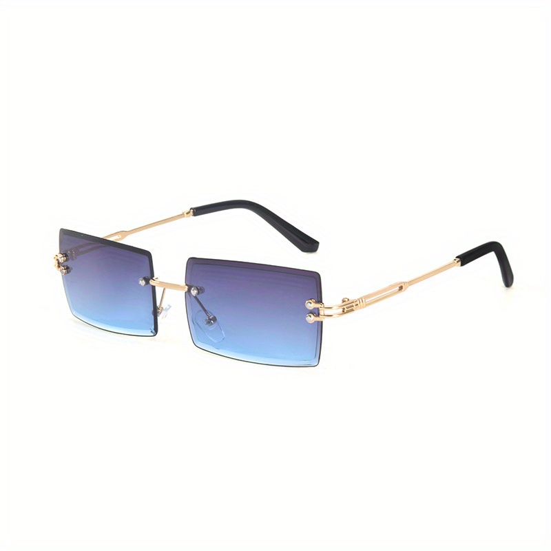 Rimless Sunglasses Gradient UV400 Sun Shades With Case