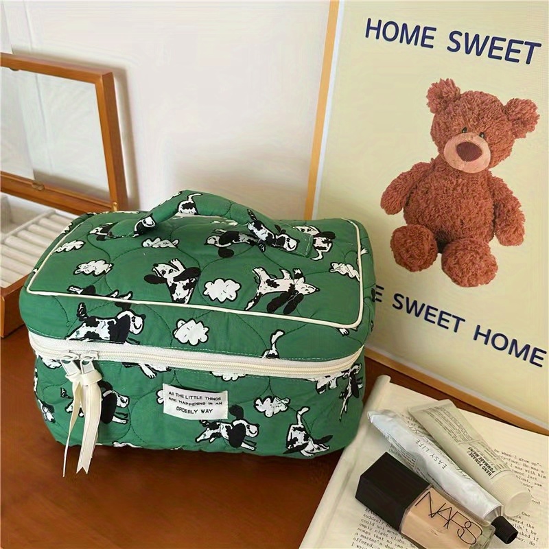 Cartoon Cute Toiletry Bag For Women, Travel Portable Makeup Pouch With  Handle, Adorable Roomy Cosmetic Accessories Organizer For Girls