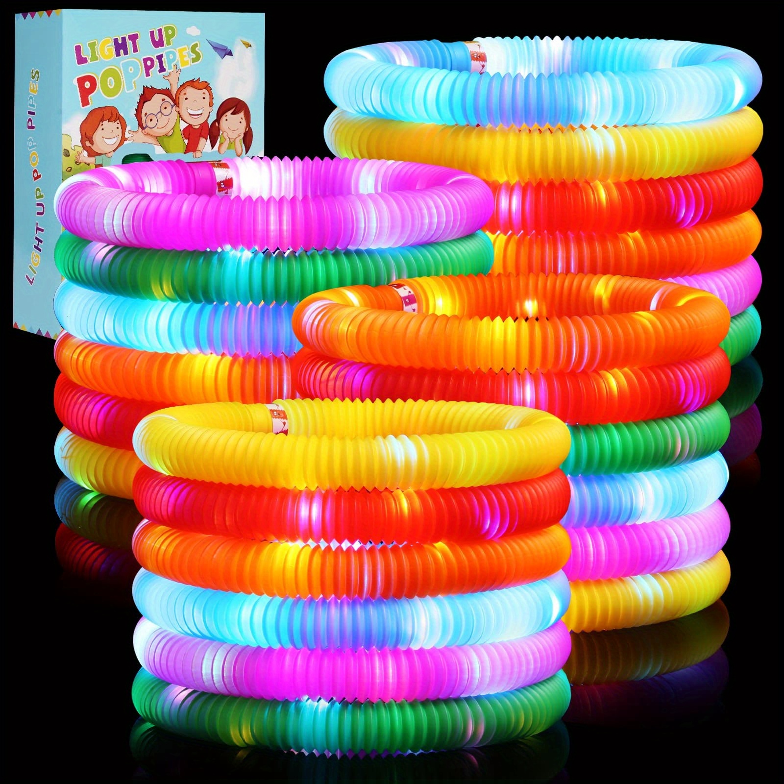 6 Barras Luminosas Tubo Pop Luz Led Collares Luminosos - Temu