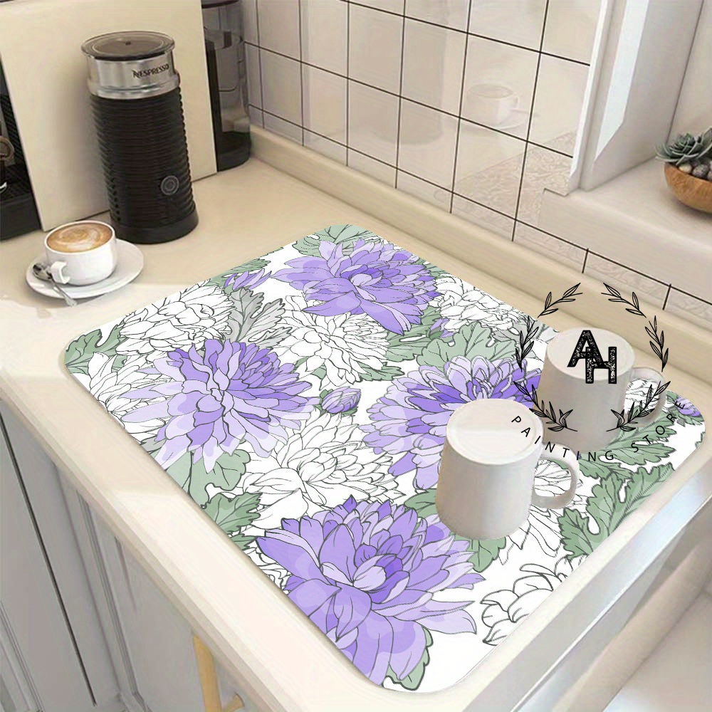 Absorbent Coffee Mat For Kitchen Counter Microfiber Dish - Temu