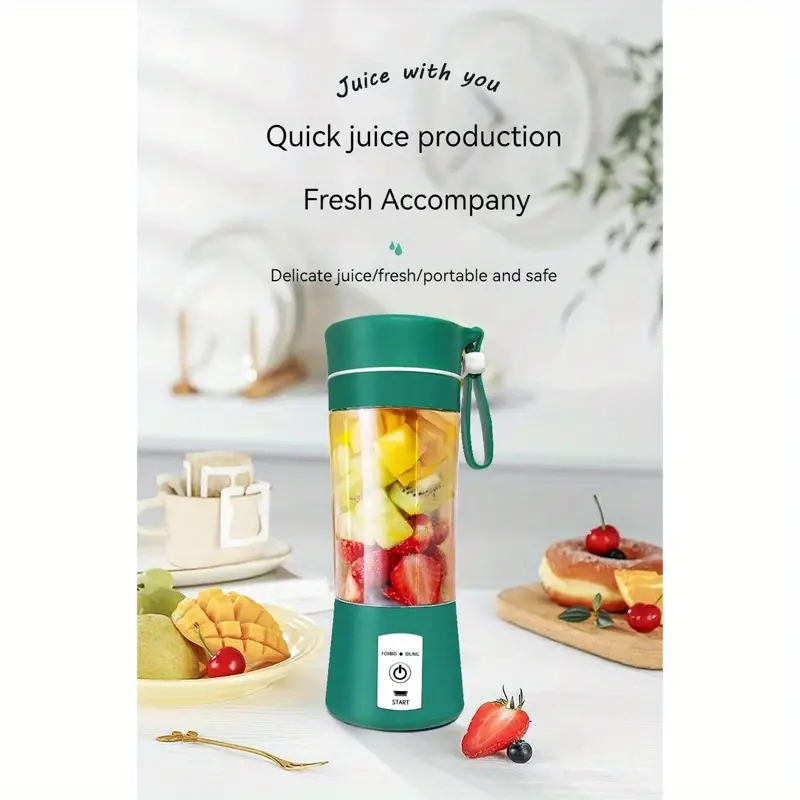 6 blades 380ml usb portable juicer maker juicer fruit juice cup automatic small electric juicer smoothie blender ice crushcup food processor details 0