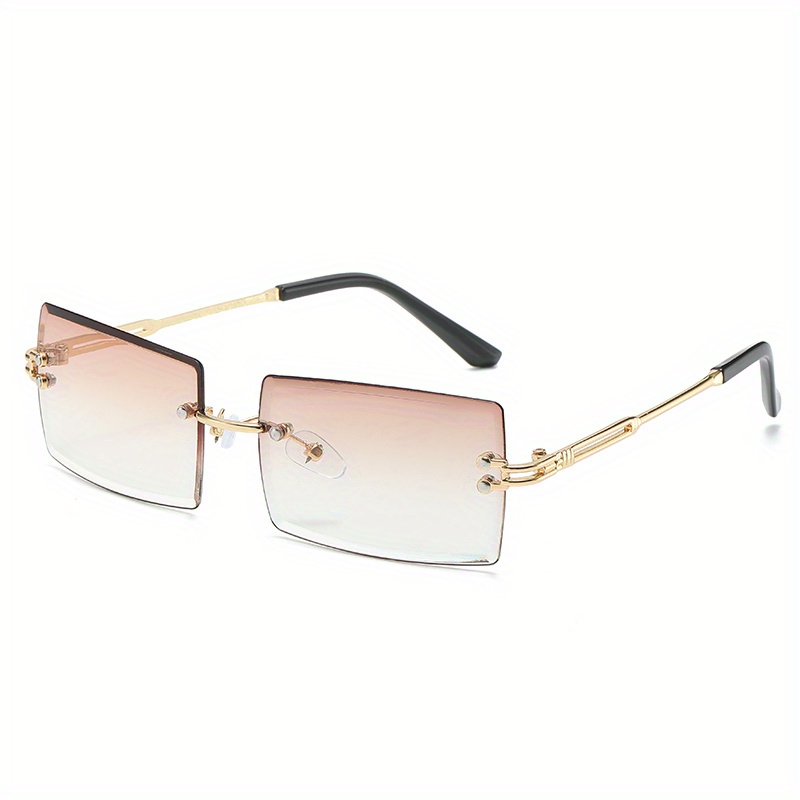 Rimless Sunglasses Gradient UV400 Sun Shades With Case