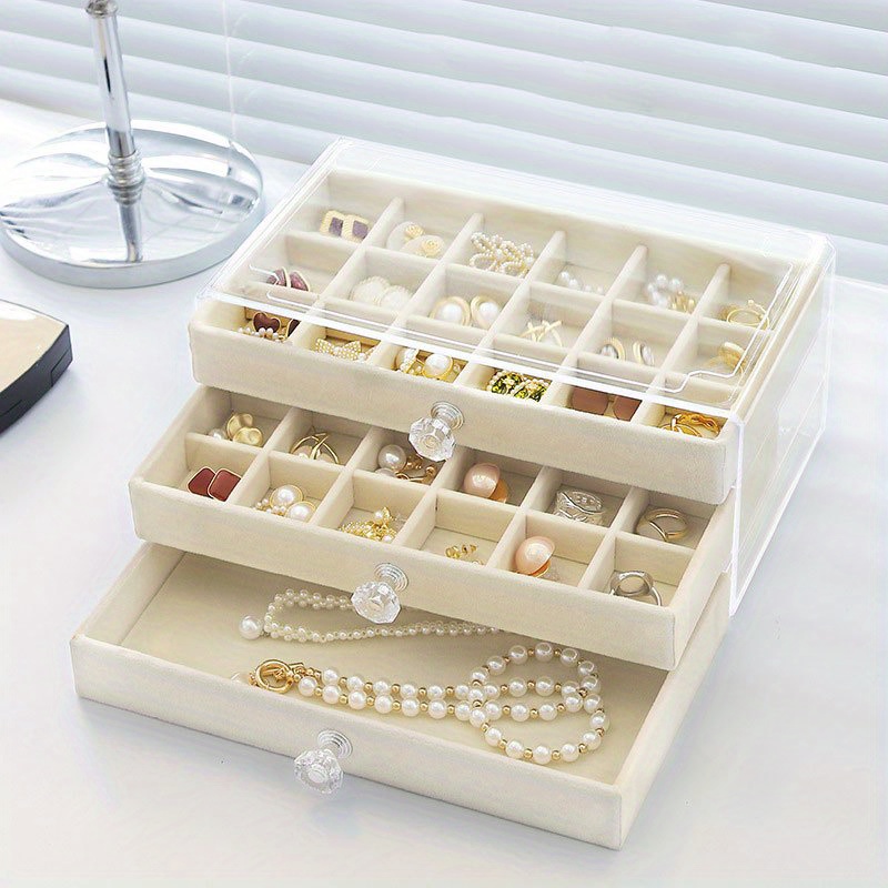 3 layer Large Capacity Jewelry Storage Display Drawer Box - Temu