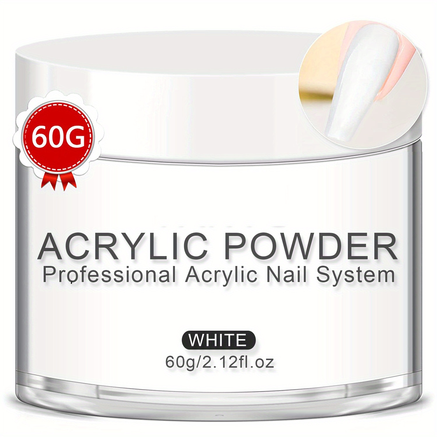 White/ /clear/nude Acrylic Powder Acrylic Nail - Temu