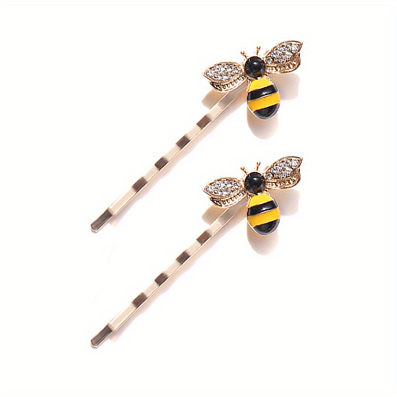 2pcs Cute Alloy Bee Hairpin Hair Clip Headwear
