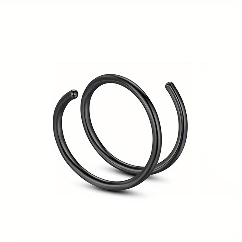 Men's Simple Spiral Stainless Steel Nose Rings, Double-layer