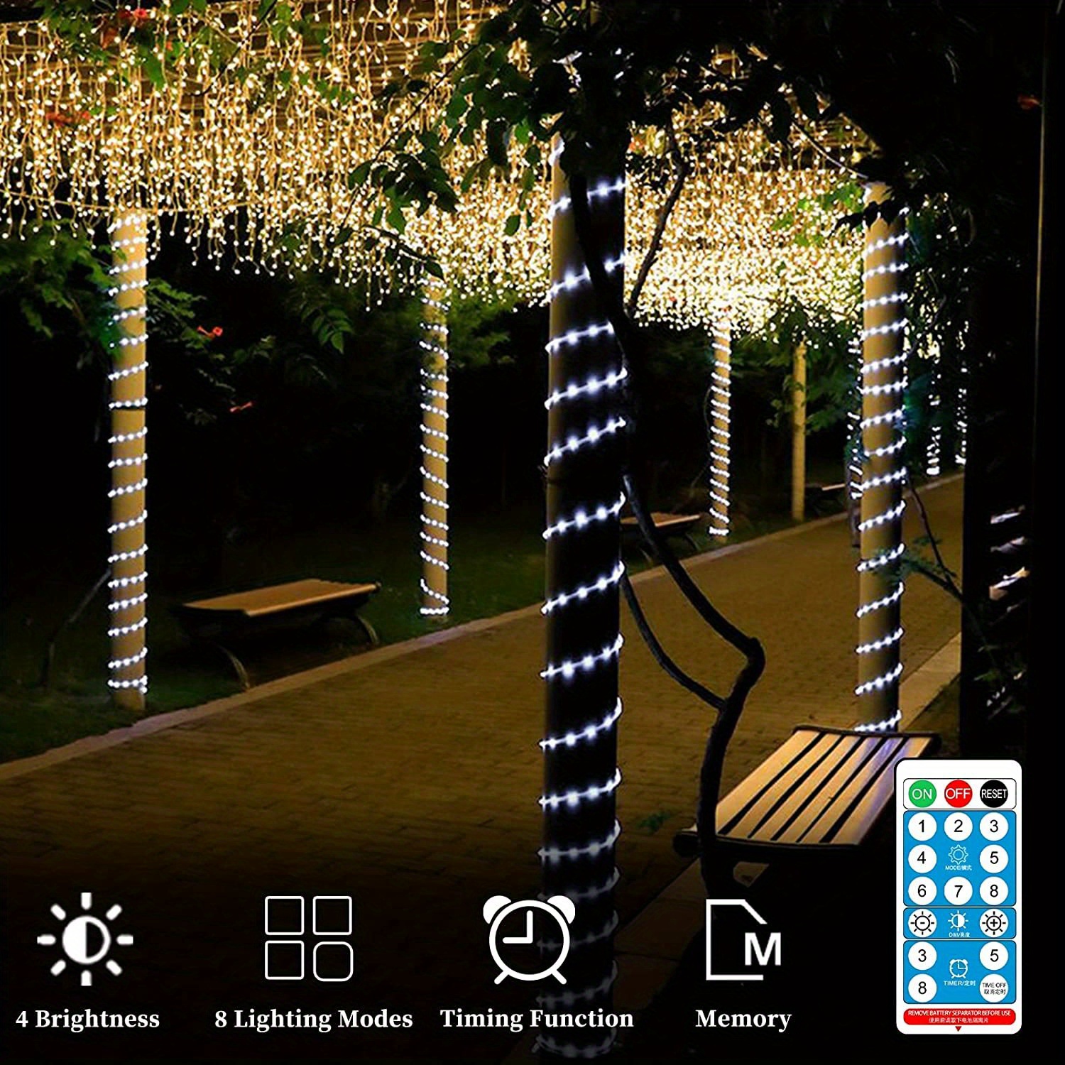 Solar Rope Lights Outdoor Waterproof 100/200 Led Solar Rope Temu