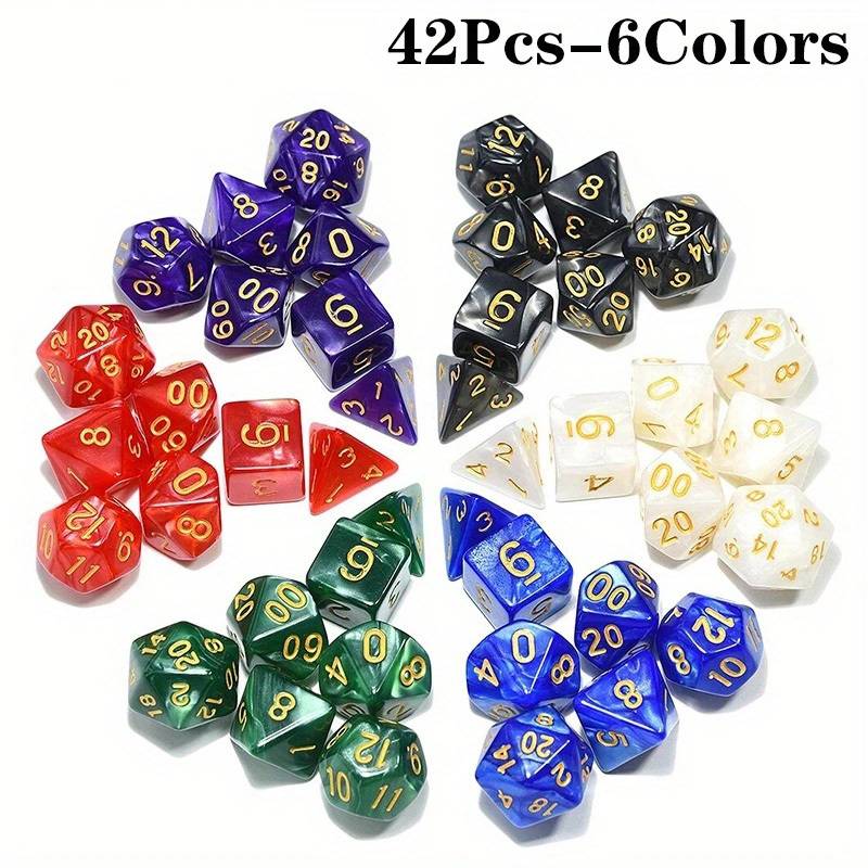 42-Piece Polyhedral Dice Set With Bag - Multi-Color RPG 7-Die Sets (D4 To D20) For Dungeons And Dragons