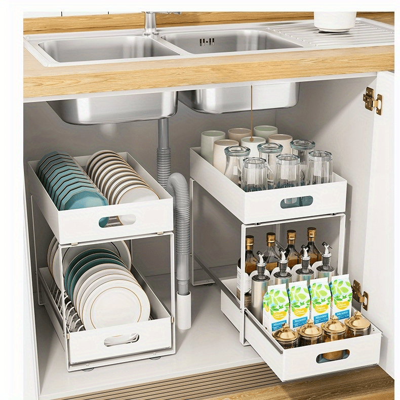 Dishes storage rack drying tableware dishes bowl rack countertop storage  box kitchen rack home drain storage rack (Color : 3rd floor, Size : 53cm)