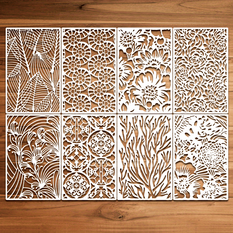 CrafTreat Wall Pattern Stencils for Painting on Wood, Wall, Tile, Canvas,  Paper, Fabric and Floor - Autumn Trees Stencil 