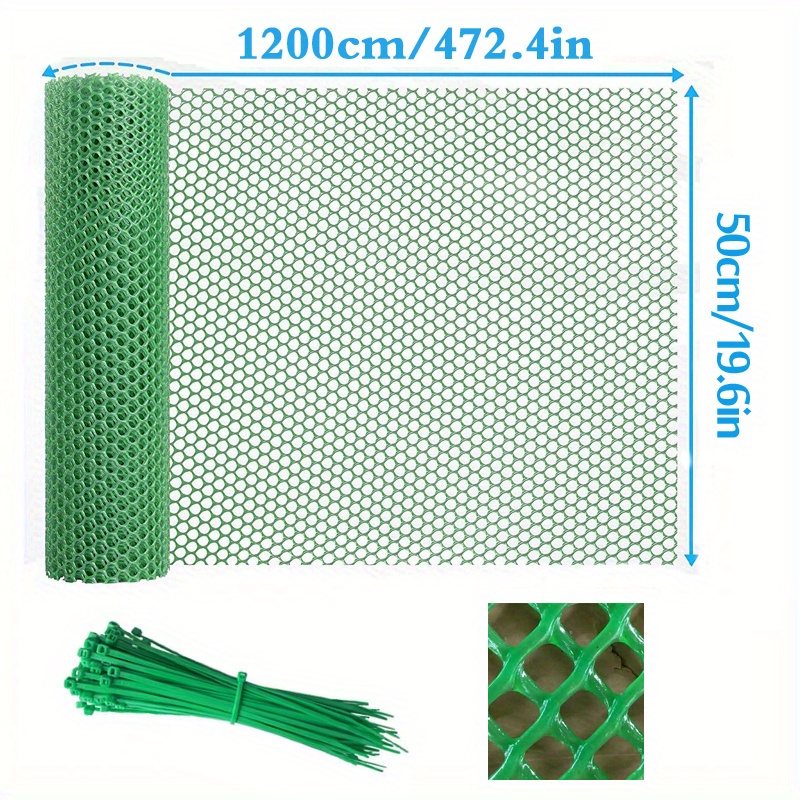 Chicken Wire Fencing Mesh Plastic With Zip Ties 1.3ร—10ft Garden Netting  For Mos