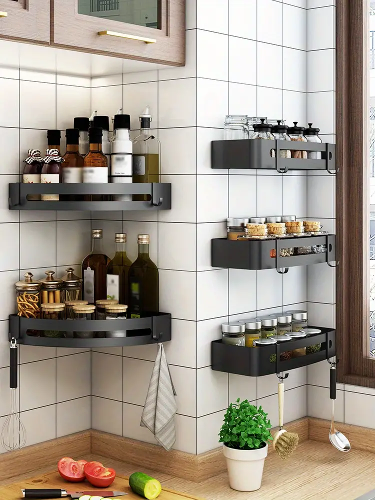 Spice Rack Wall Mount Triangle/square Hanging Spice - Temu