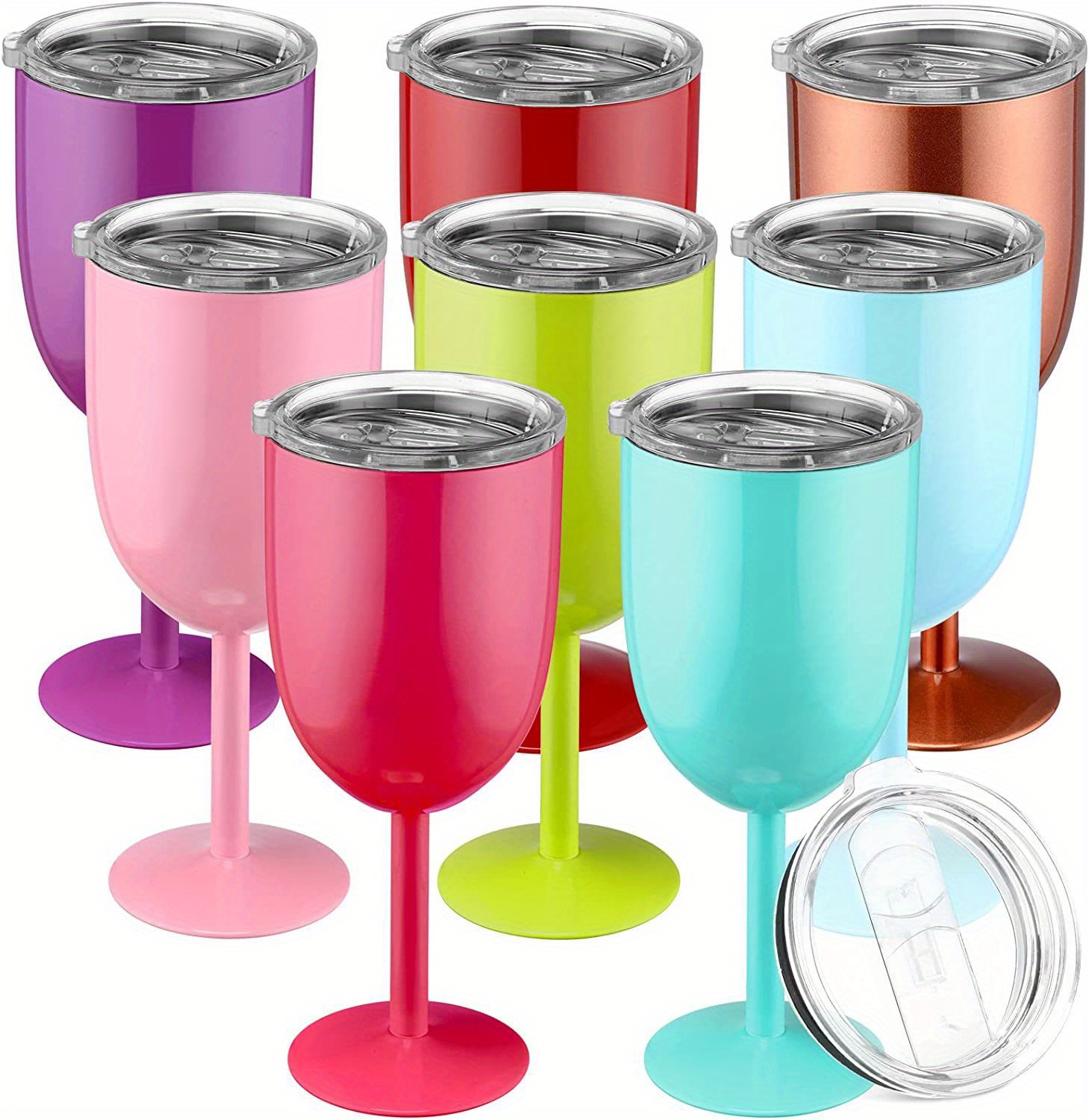 Viski Insulated Wine Glasses - Double Walled Wine Glass Set with