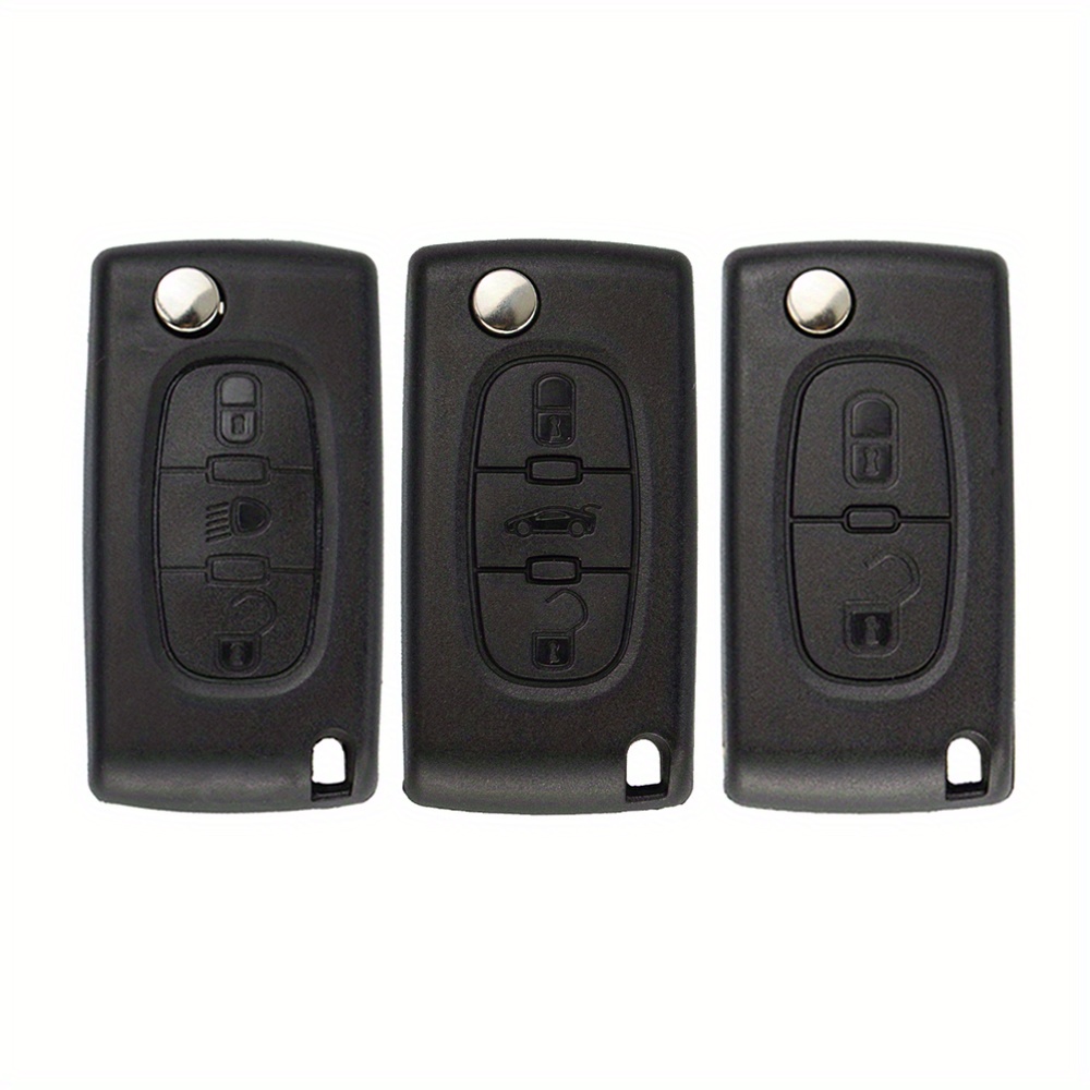 Car 2 Buttons Remote Flip Key Shell Case, for Peugeot
