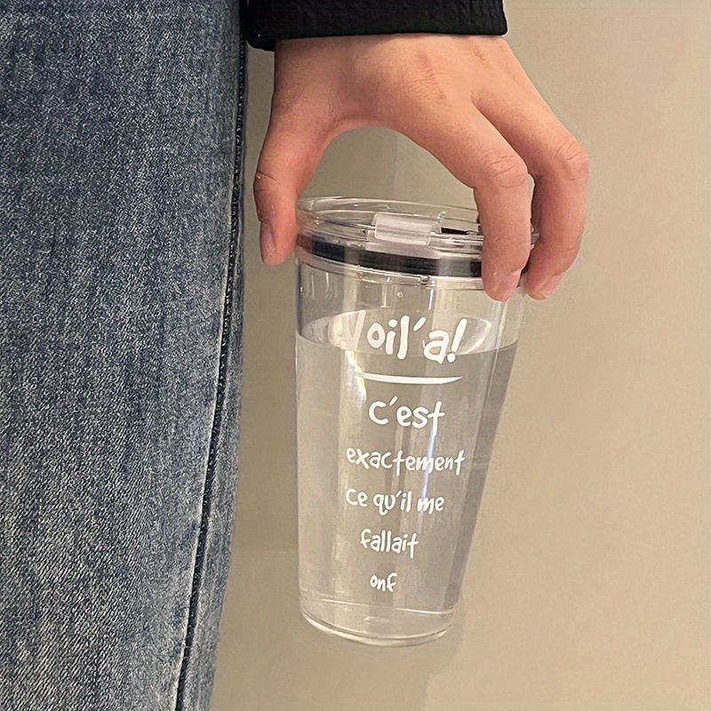 French Quotes Tumbler With Lid And Straw Clear Plastic Water - Temu
