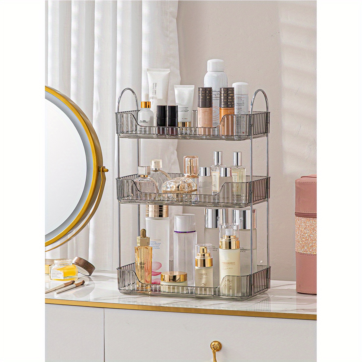 Bathroom Counter Shelf Organizer 3 Tier, Acrylic Bathroom Vanity Countertop  Organizer Bathroom Counter Storage Rack for Cosmetic Perfume Makeup