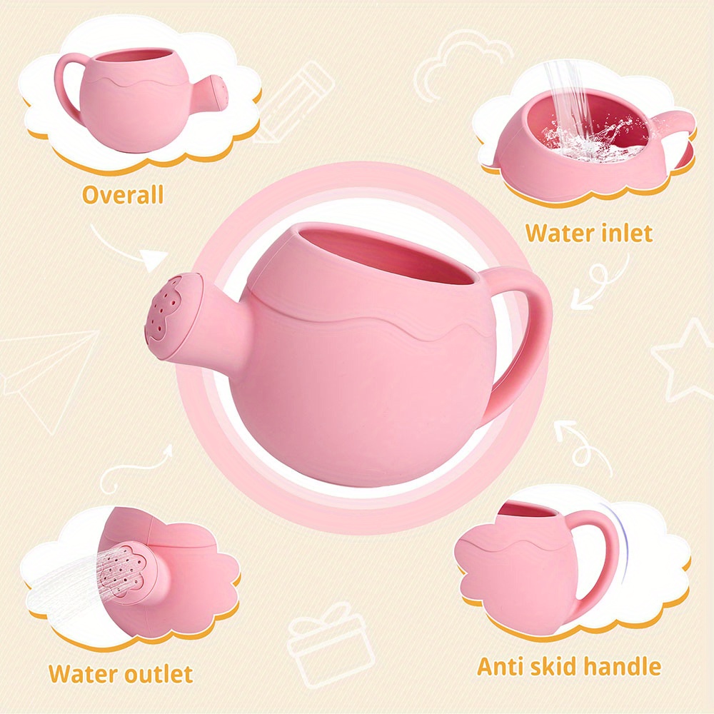 silicone watering can toys bpa free lightweight with handle easy to   for toddler   bathing beach and garden play sprinkler toy to play with beach gardening toys safe and fun water play toys for kids enjoy childrens summer details 3