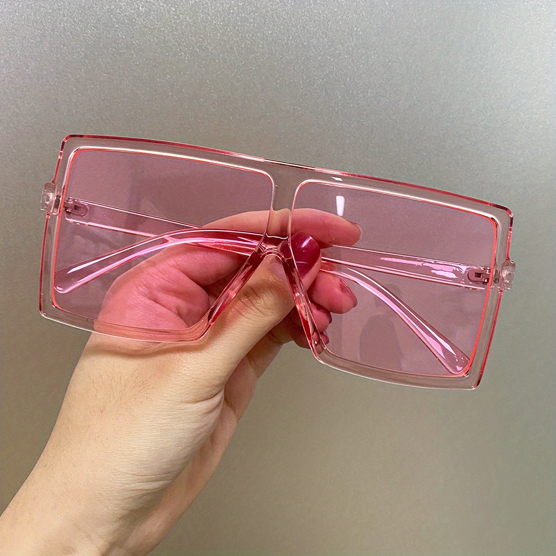 Y2K Oversized Square Sunglasses Mirror Lens UV400