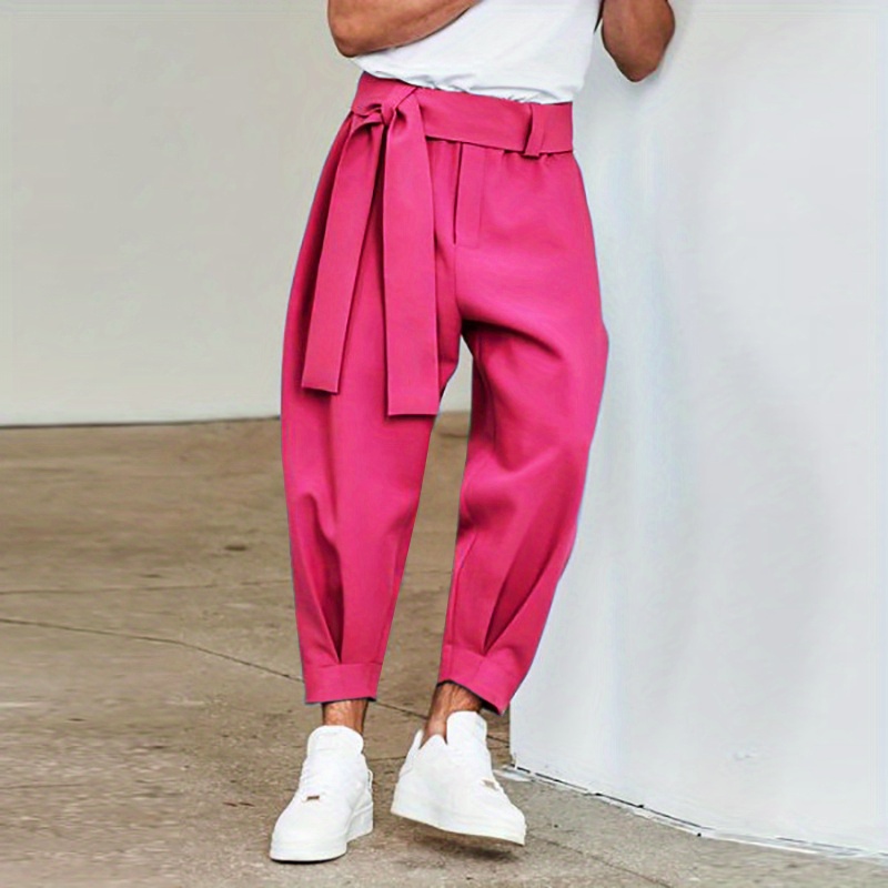 Pink pants, pink harem pants, long hot pink trousers : Urban Chic