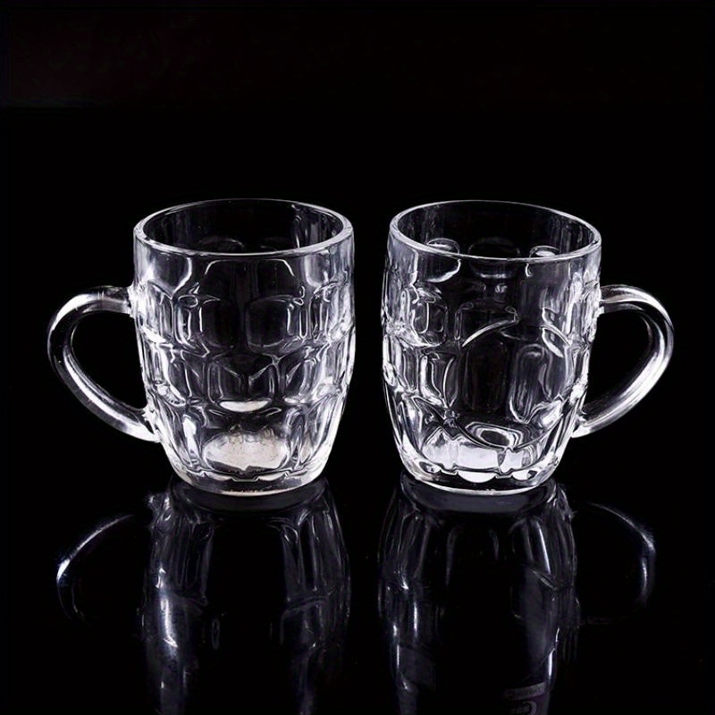 Glass Mugs, Embossed Glass Water Cups With Handles, Coffee Cups, Drinking  Cups, Summer Winter Drinkware - Temu