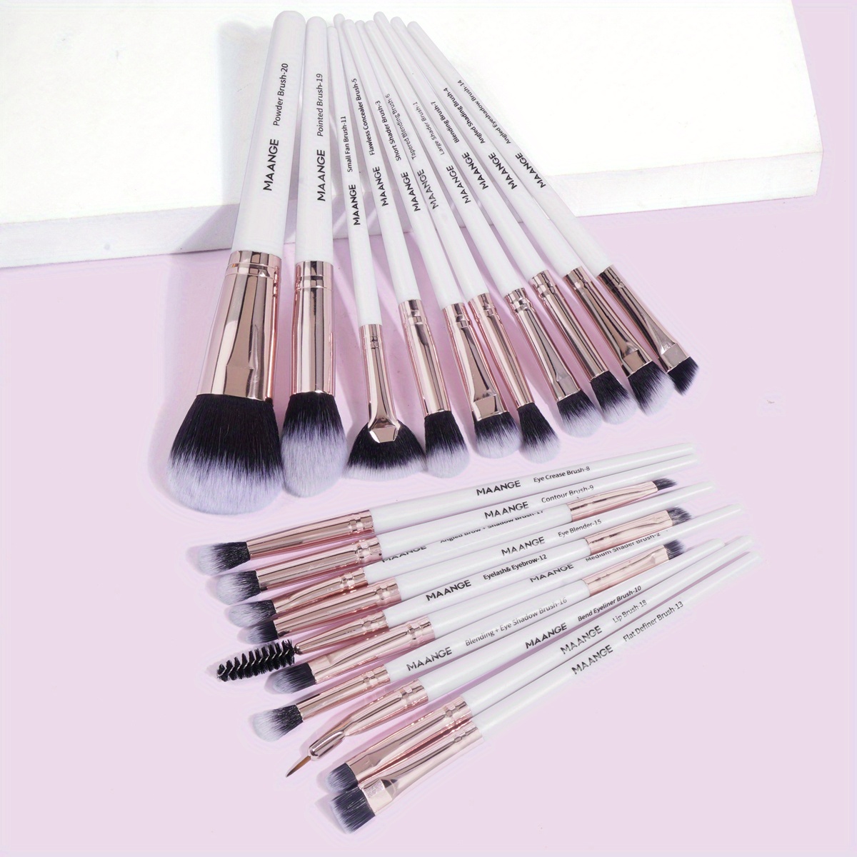 MAANGE 15/12Pcs Makeup Brushes Set Eye Shadow Powder Foundation Blush  Blending Brushes Kits Beauty Make Up Cosmetic Tools