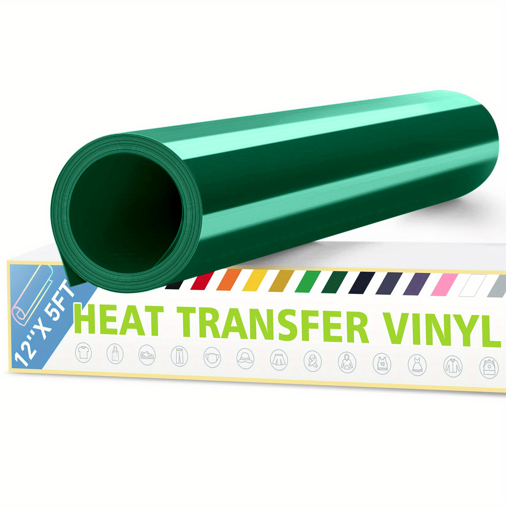 Heat Transfer Vinyl Roll Iron on Heat Press HTV T-shirt 12x 5FT for Cricut