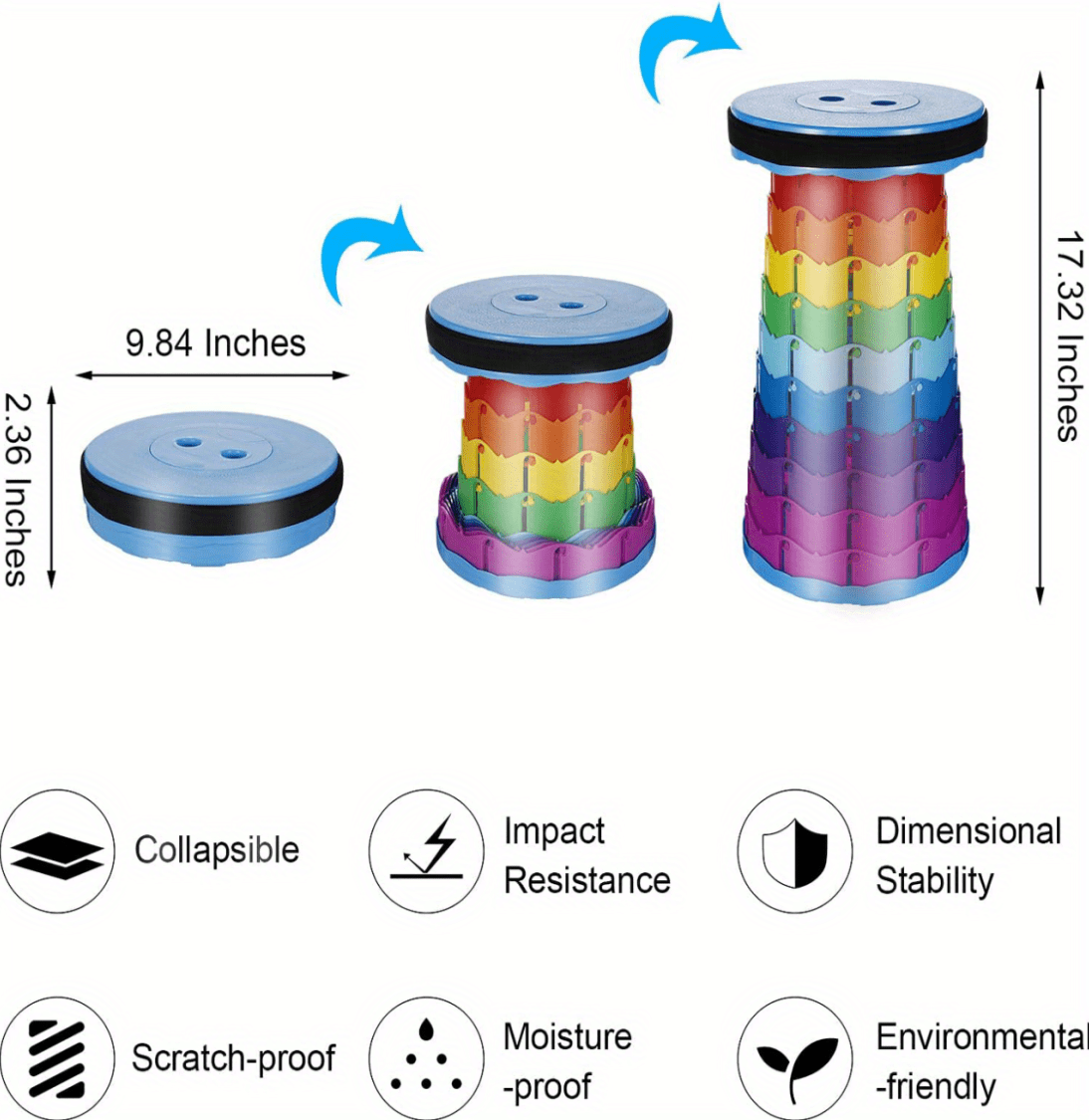 Sgabello Telescopico Pieghevole Portatile 1pc Rainbow - Temu Switzerland