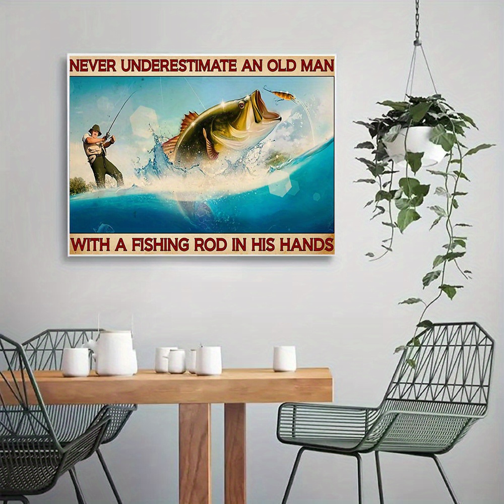 Never Underestimate Old Woman With A Fishing Rod Poster, Woman