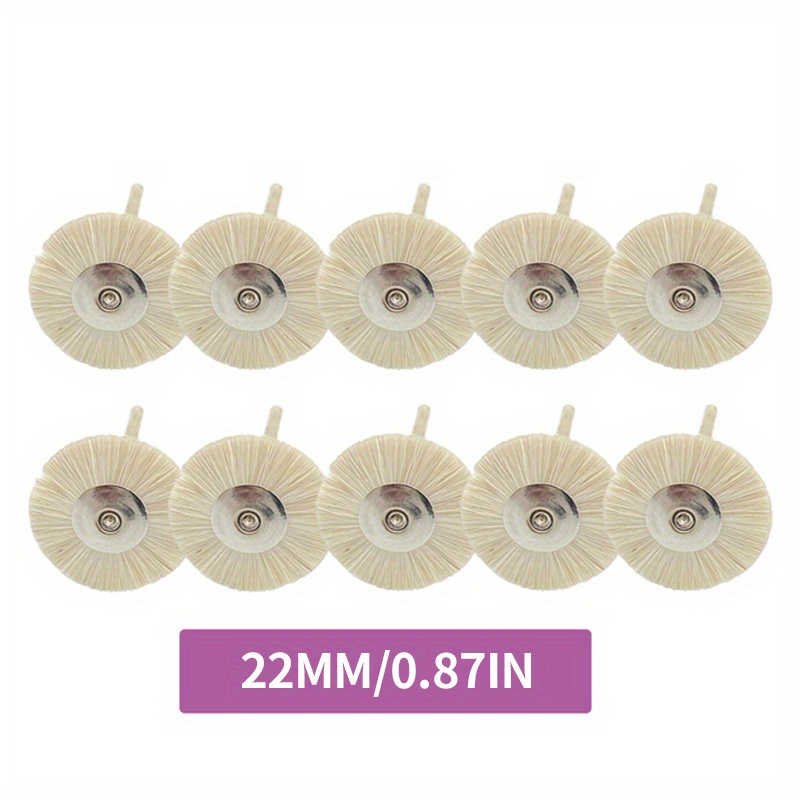 10pcs Polishing Brush Wheel Laboratory Lab Materials Soft Hair Rotary Tools Low Speed Shank Buff